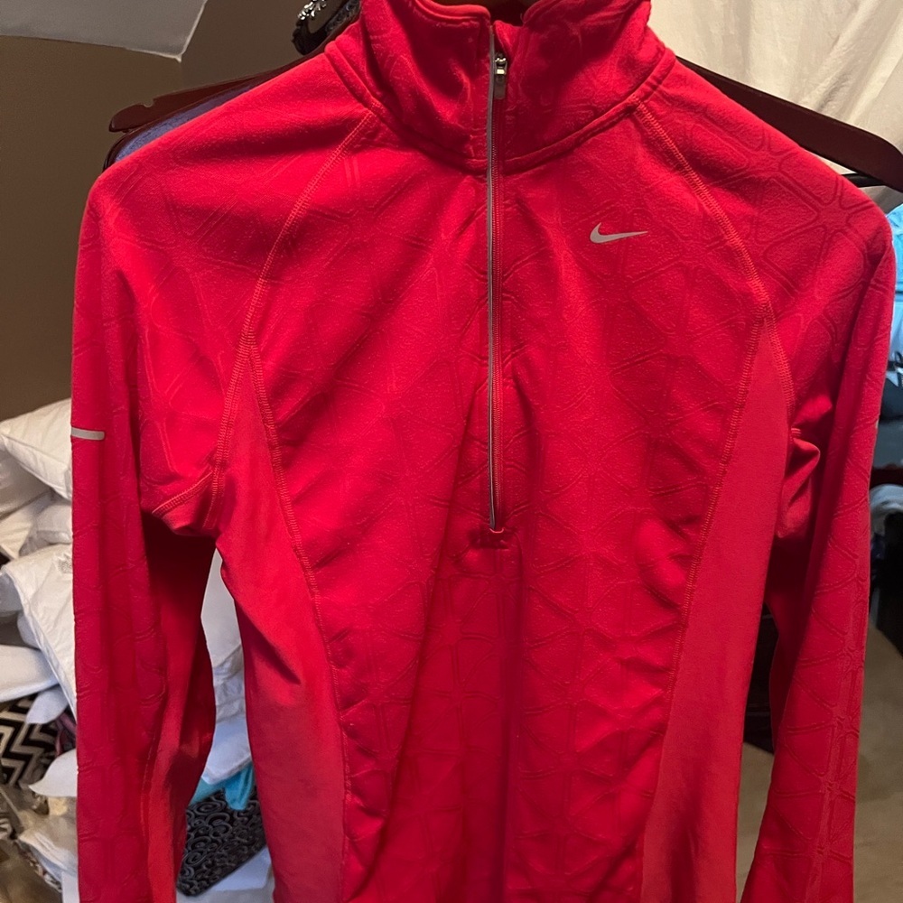 Nike Women’s Red Quarter-Zip Running Jacket